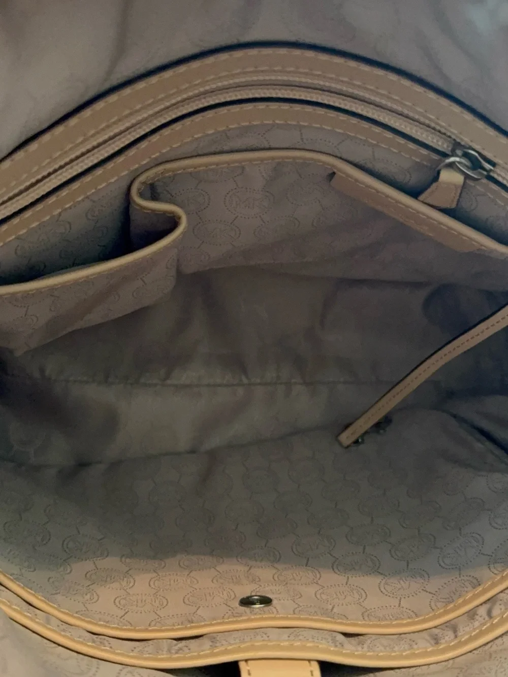 Michael Kors Beige Logo Tote with Tan Straps